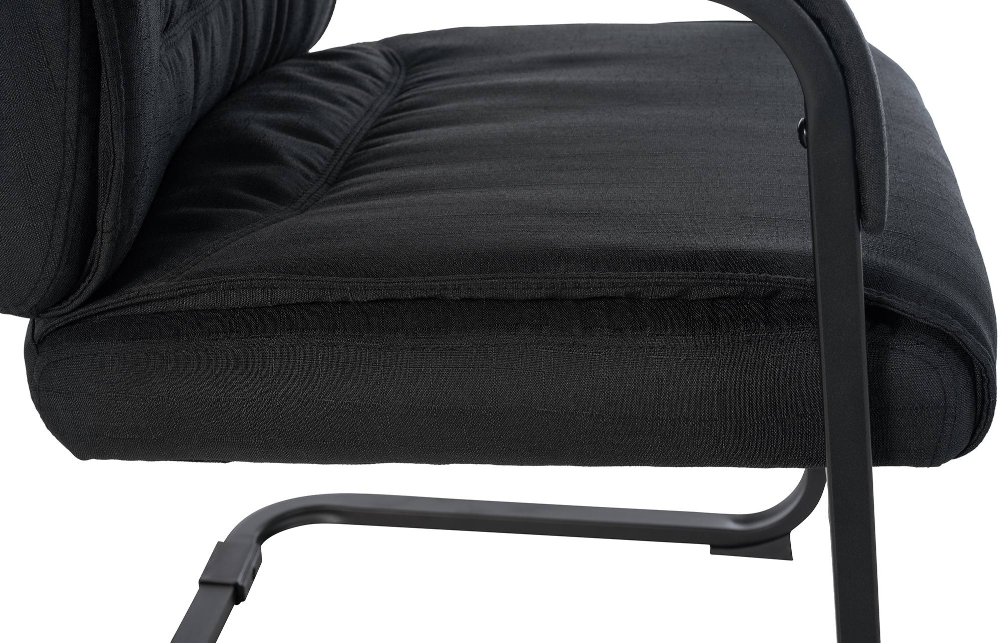 Chaise visiteur XXL Anubis tissu Noir / Noir