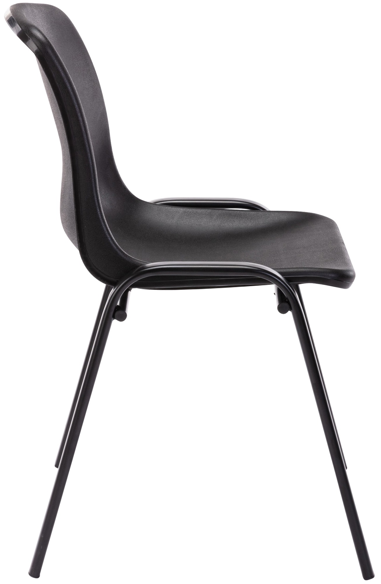 Chaise empilable Nowra avec assise en plastique et piètement en métal noir mat