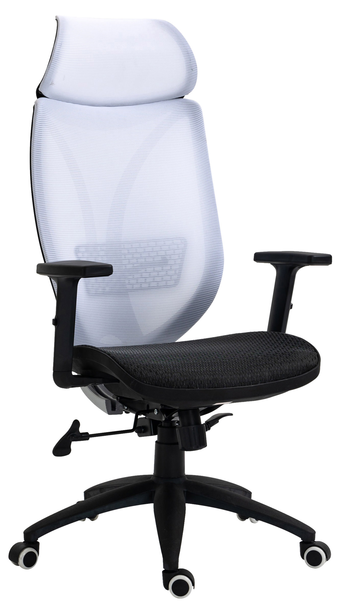 Fauteuil de bureau à roulettes Libolo en Maille avec Hauteur réglable Blanc