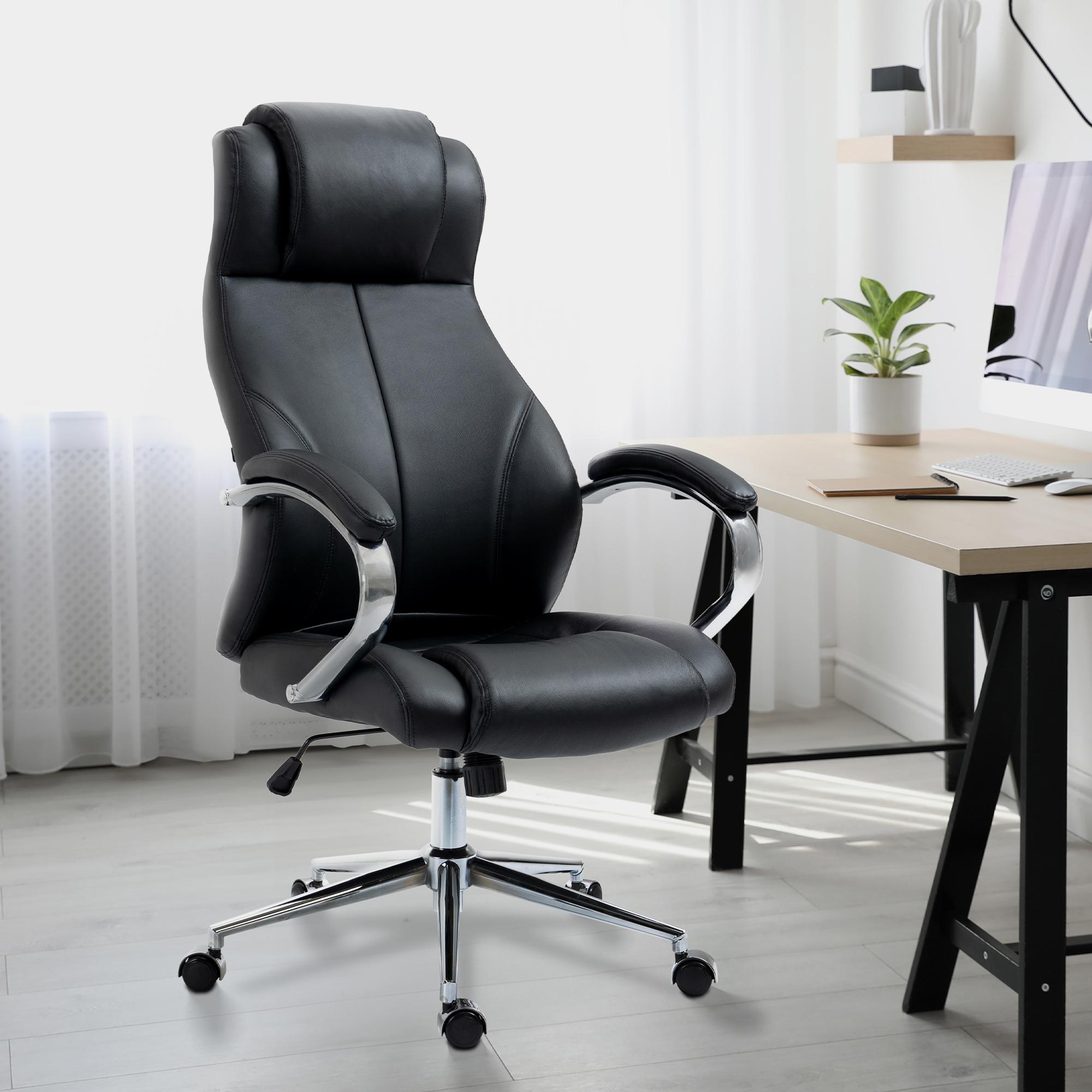 Fauteuil de bureau Salford en véritable cuir ajustable et pivotant