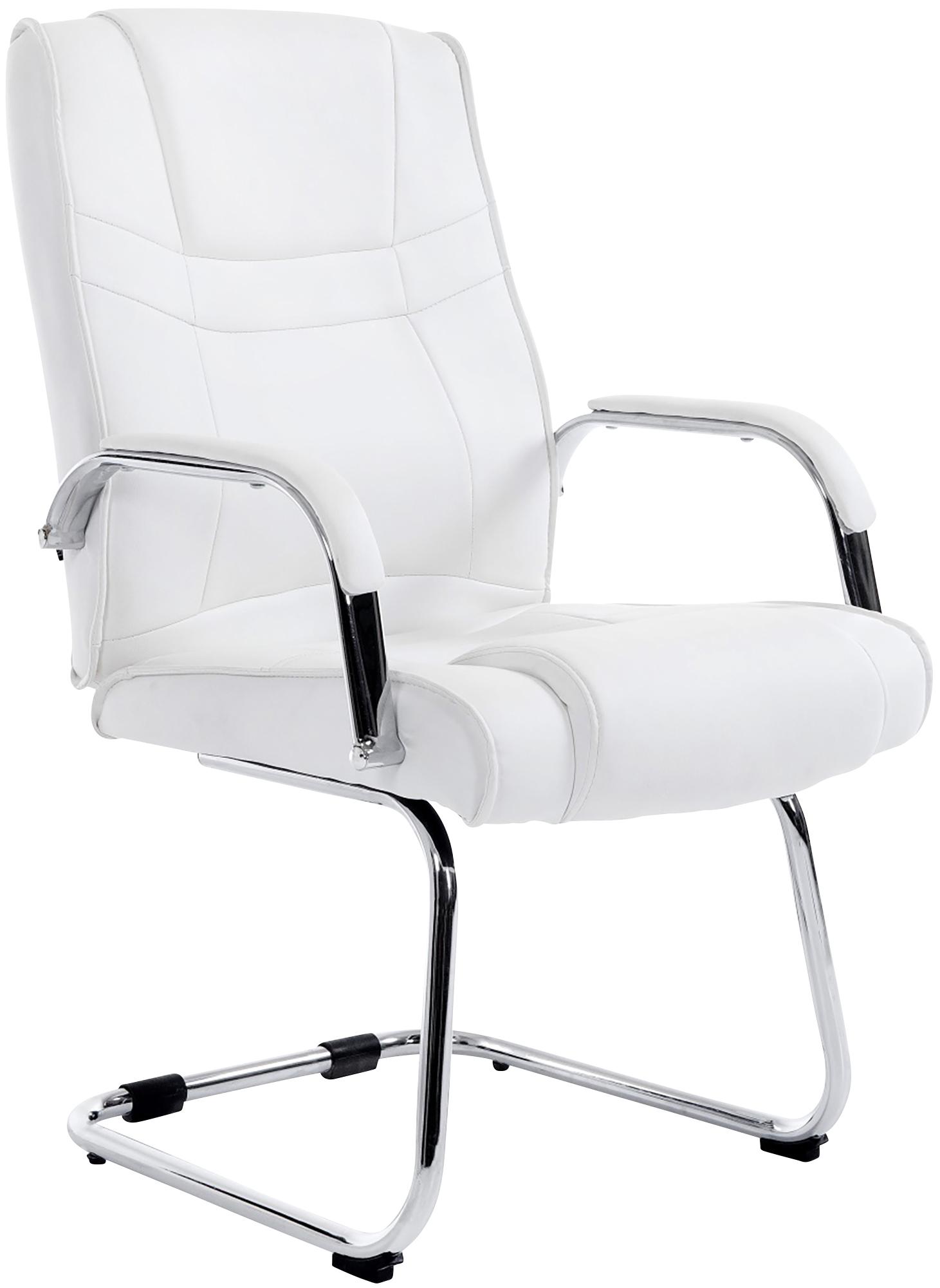 Chaise visiteur Attila similicuir Blanc