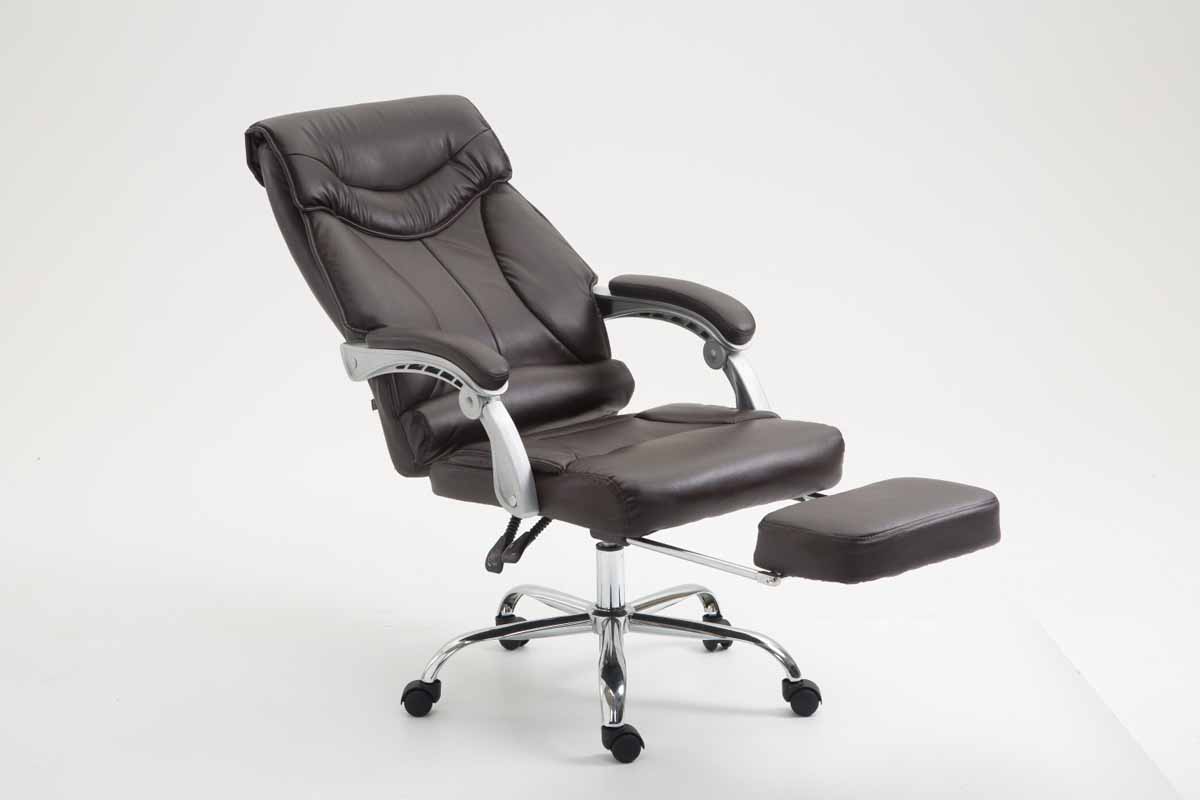 Fauteuil de bureau Big Iowa Similicuir avec repose-pieds téléscopique