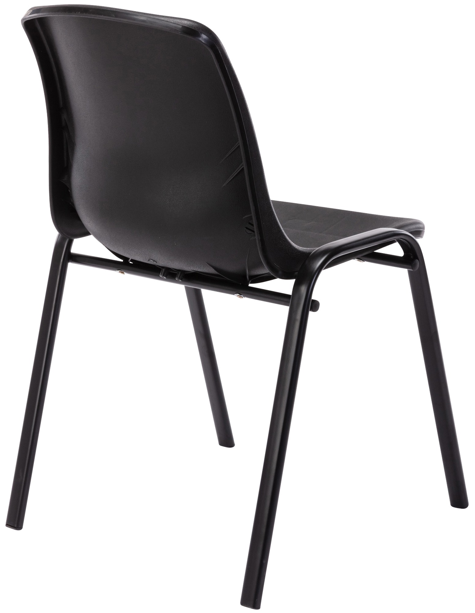 Chaise empilable Nowra avec assise en plastique et piètement en métal noir mat