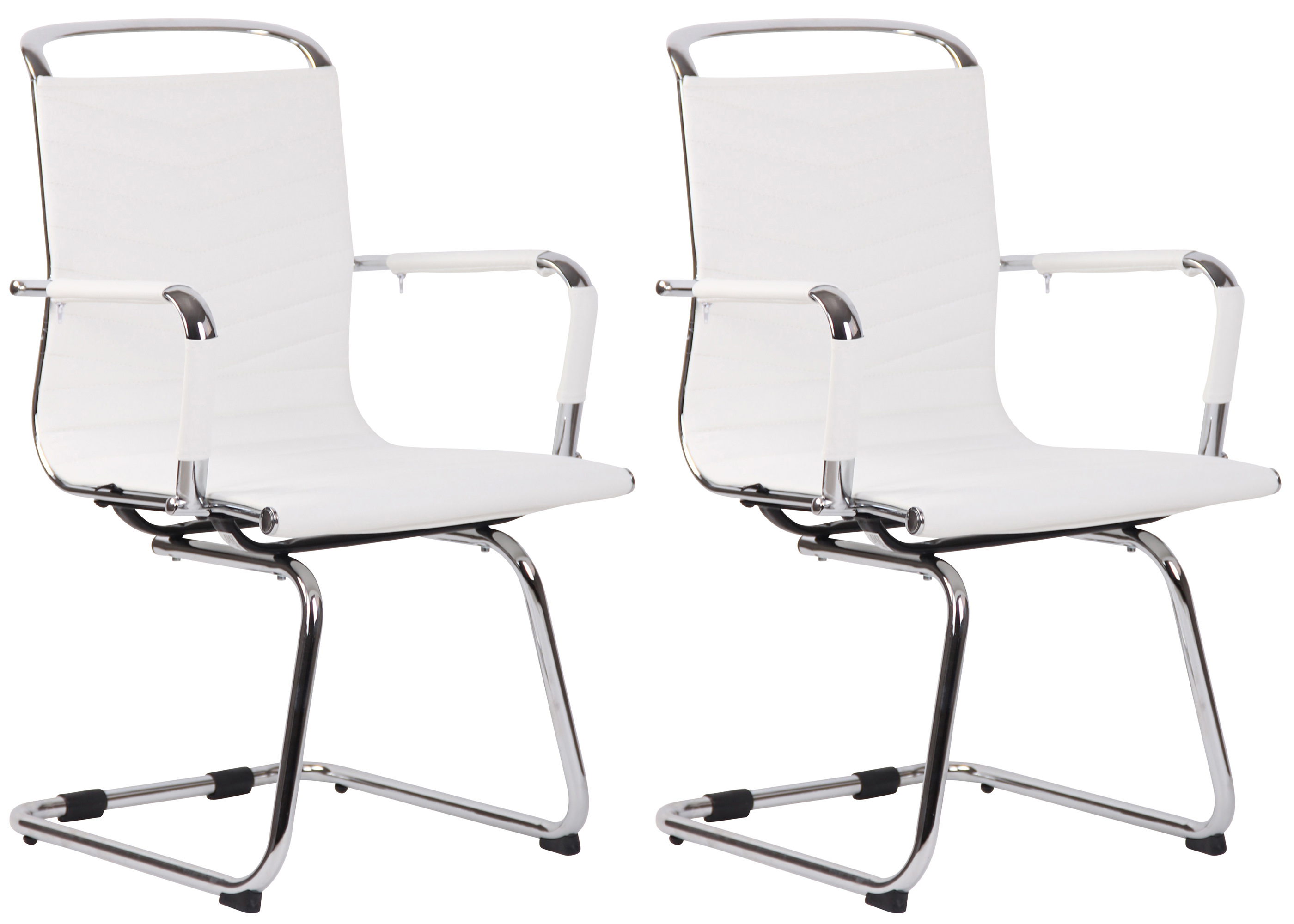 Lot de 2 chaises cantilever Burnley avec accoudoirs et pied luge