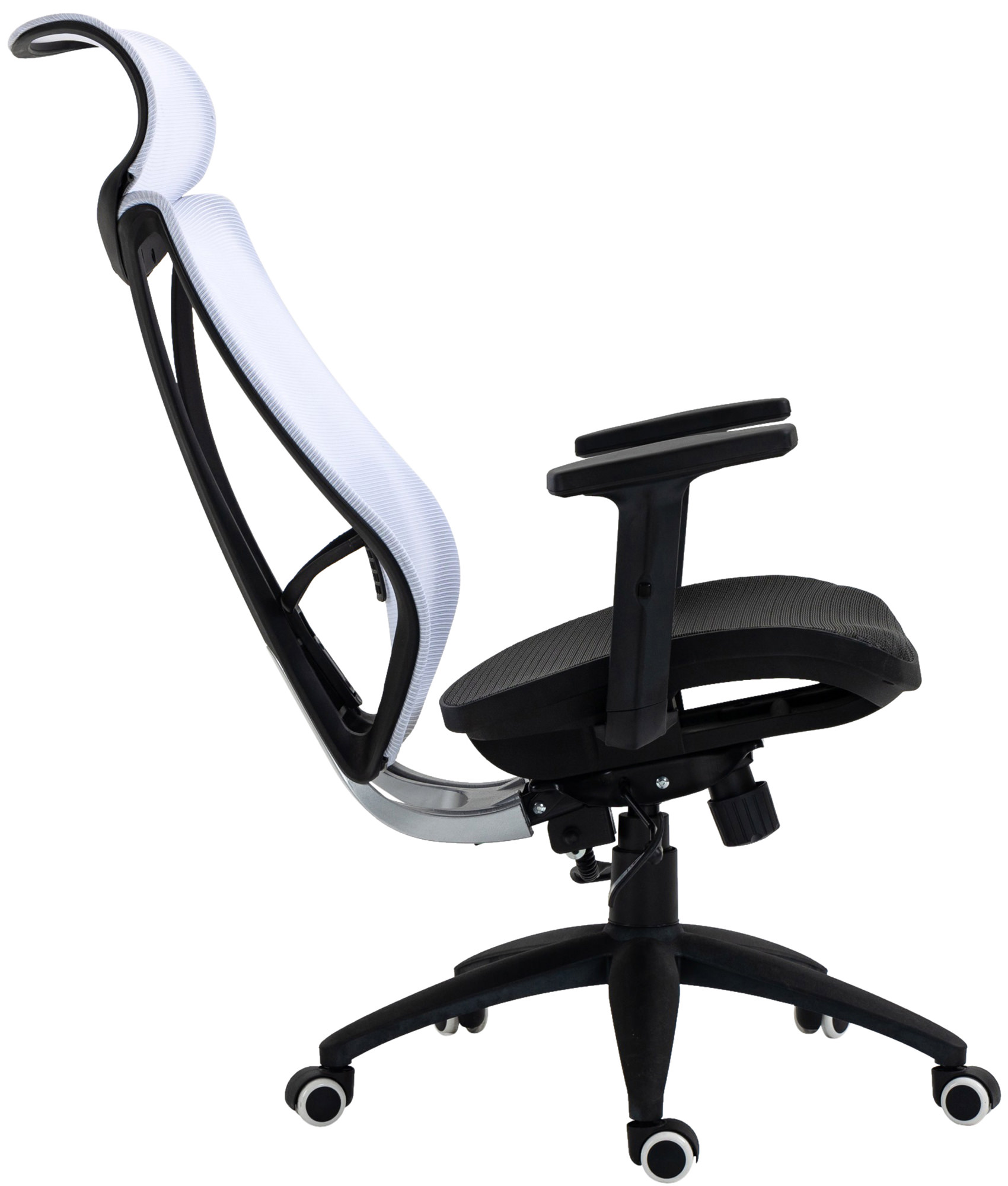 Fauteuil de bureau à roulettes Libolo en Maille avec Hauteur réglable Blanc