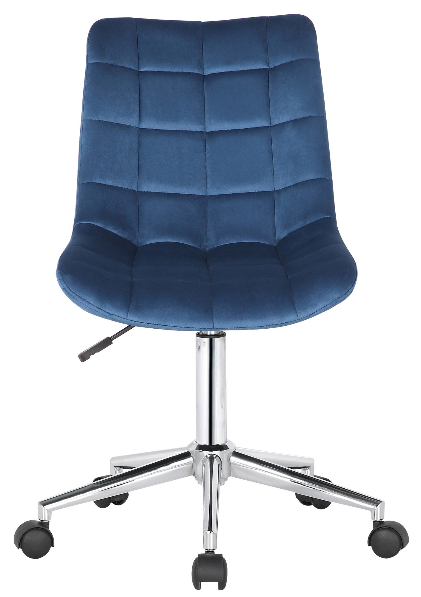 Chaise de bureau pivotant Medford en Velours avec Hauteur ajustable et Roulettes Bleu