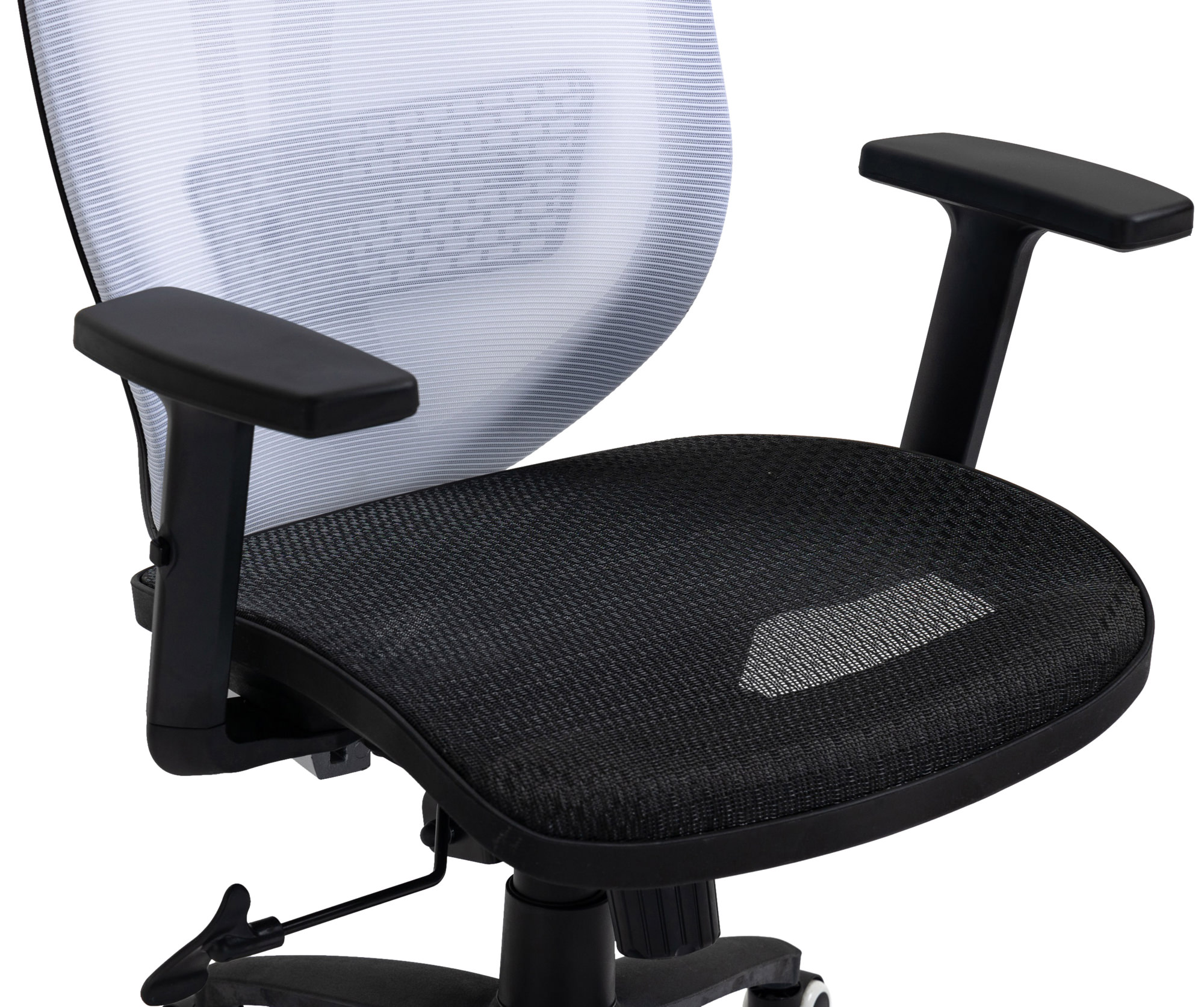 Fauteuil de bureau à roulettes Libolo en Maille avec Hauteur réglable Blanc