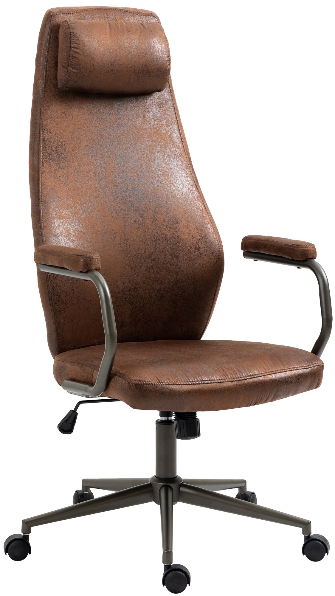 Fauteuil de bureau Pocatello en similicuir ajustable et pivotant Cognac