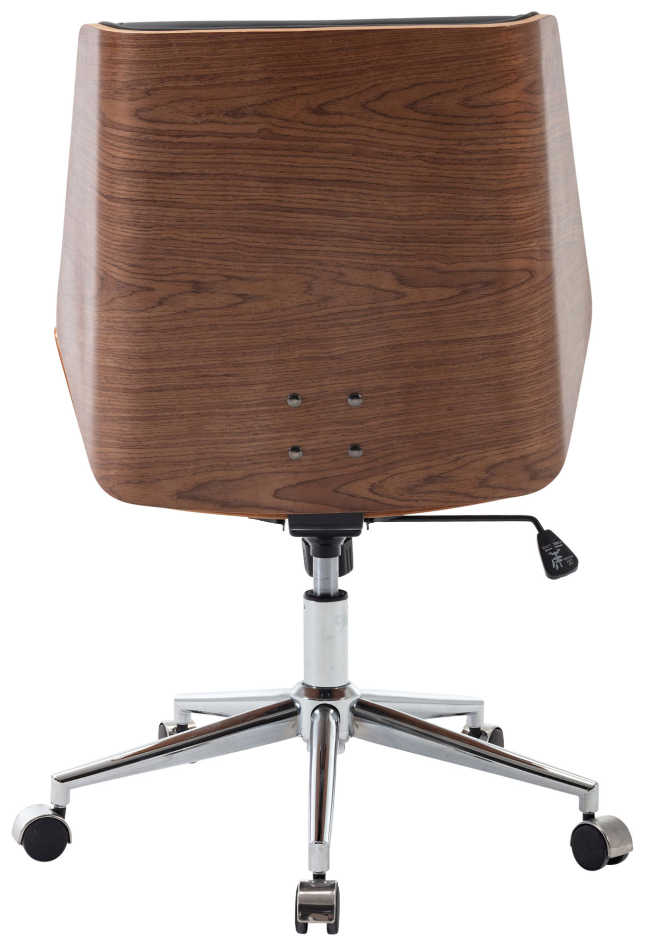 Fauteuil de bureau Zwolle en similicuir avec coque d'assise en bois