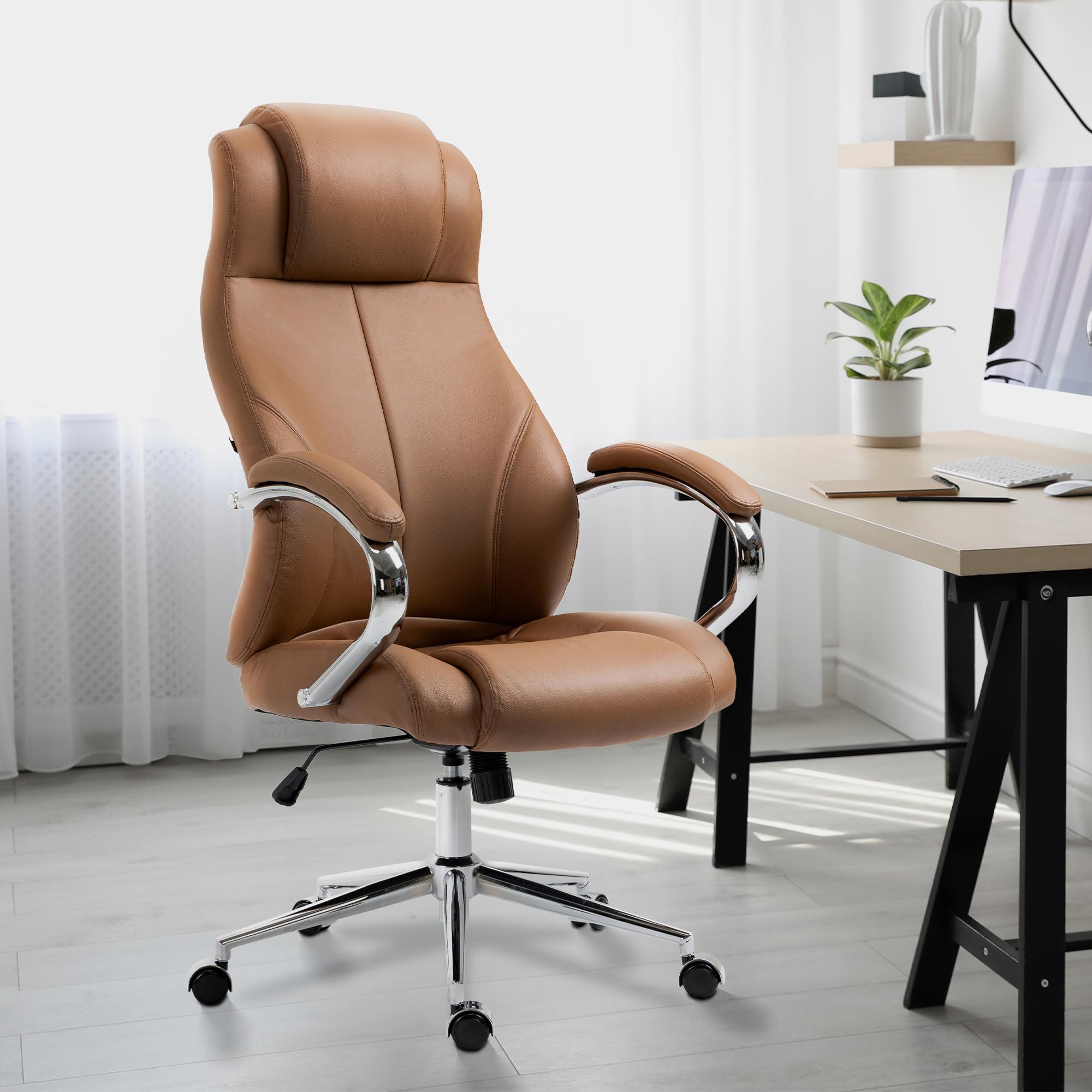 Fauteuil de bureau Salford en véritable cuir ajustable et pivotant