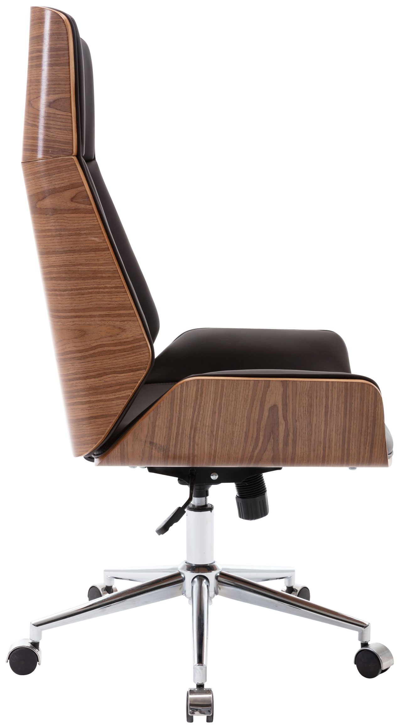 Fauteuil de bureau Breda en similicuir coque de siège en bois