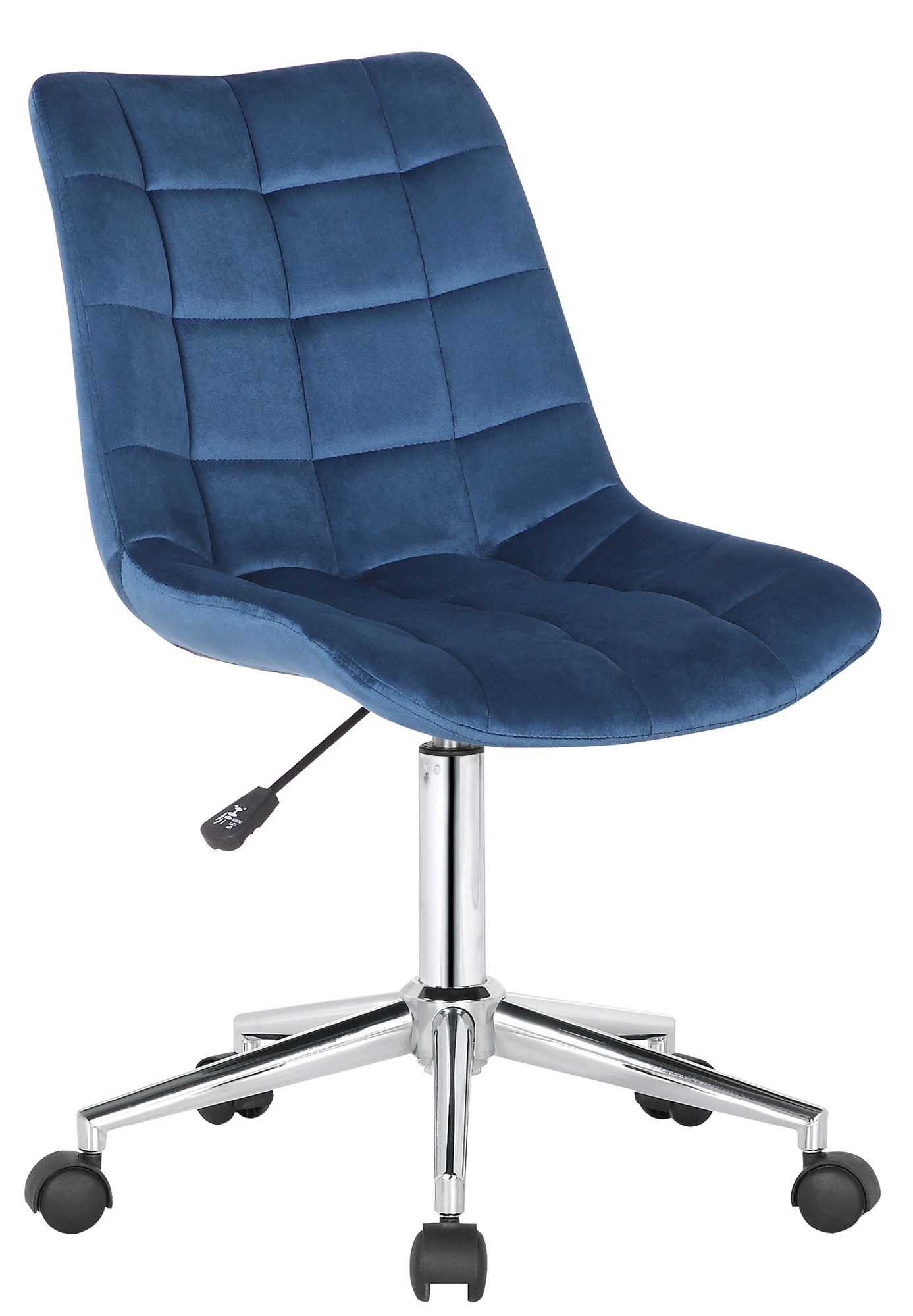 Chaise de bureau pivotant Medford en Velours avec Hauteur ajustable et Roulettes Bleu