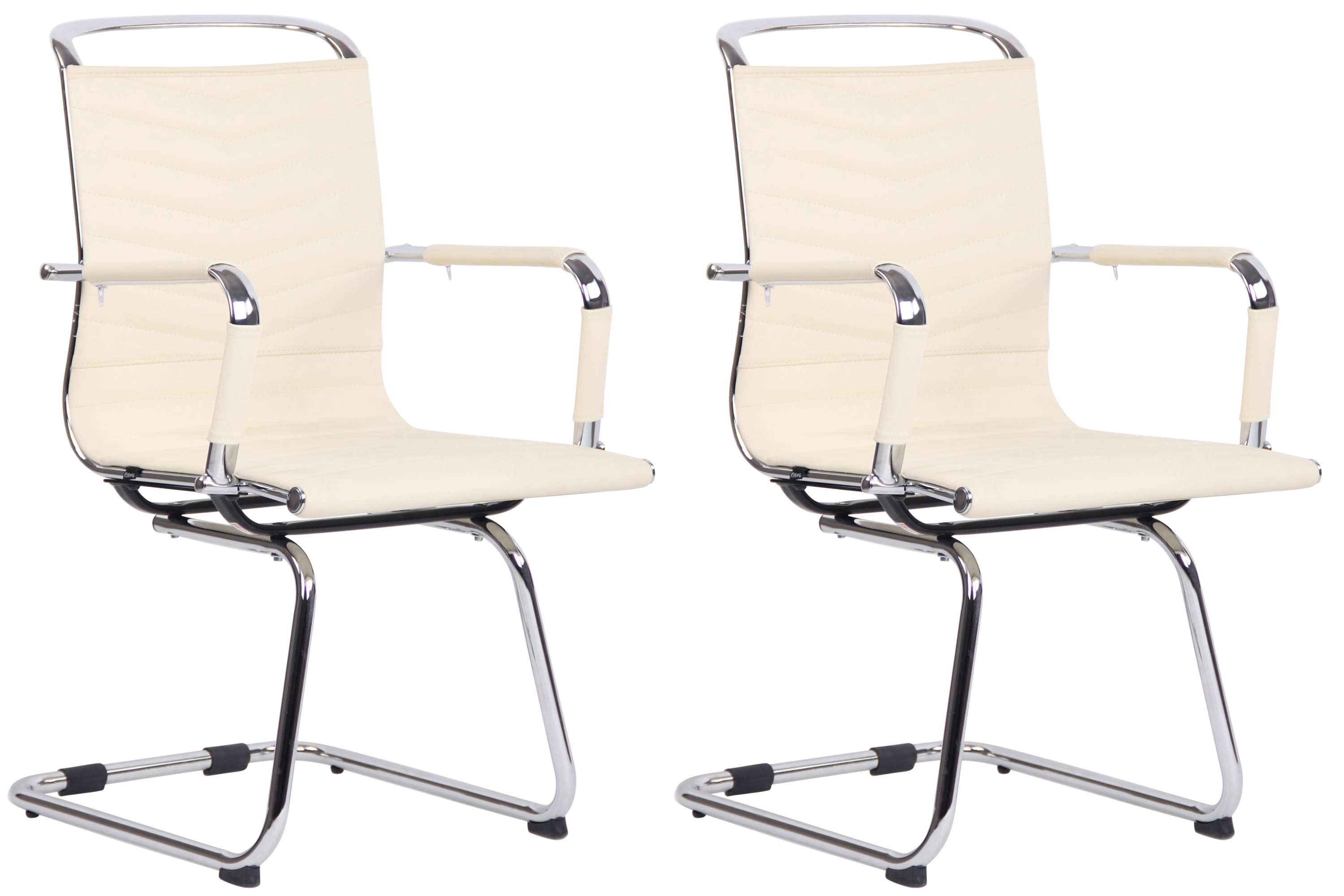 Lot de 2 chaises cantilever Burnley avec accoudoirs et pied luge