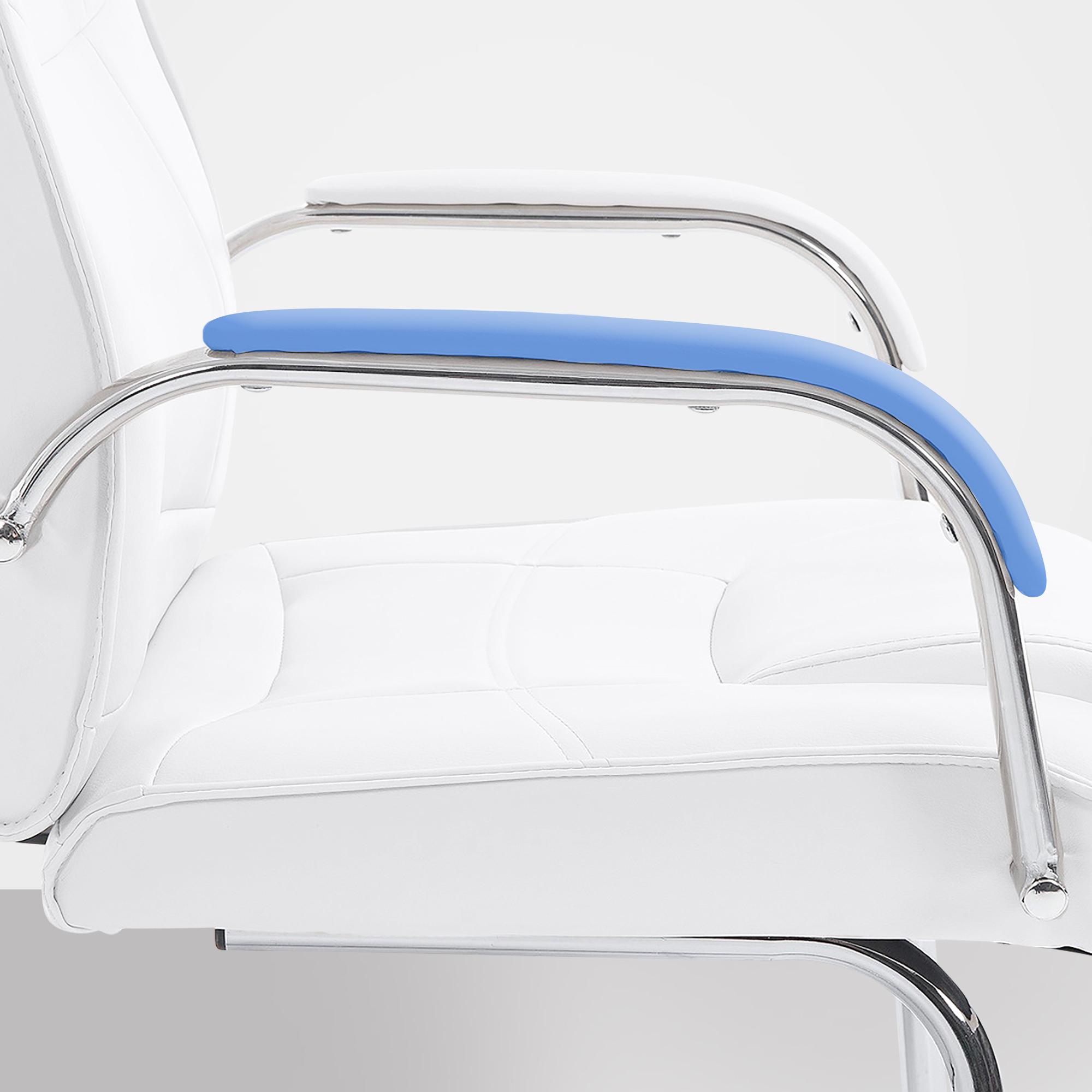 Chaise visiteur Attila similicuir Blanc