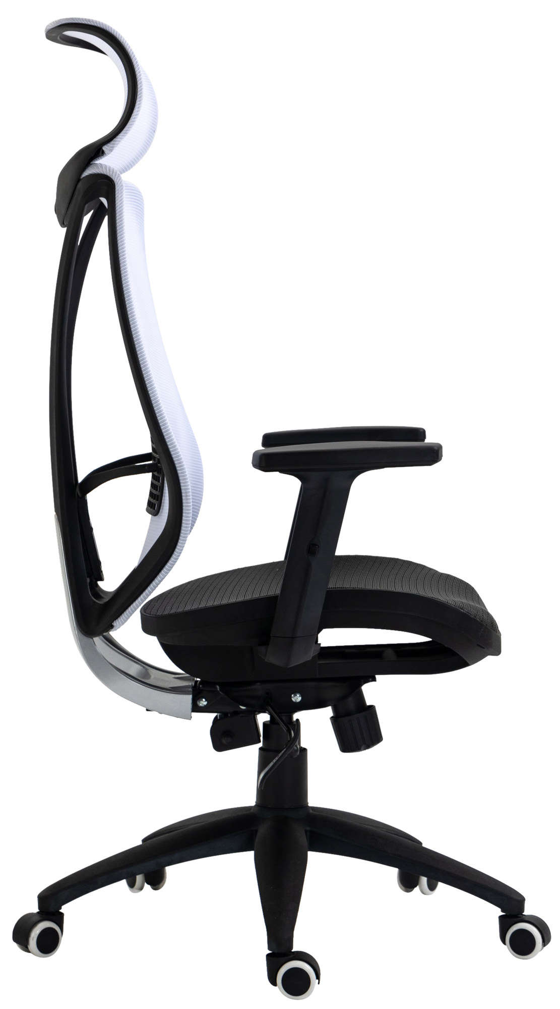 Fauteuil de bureau à roulettes Libolo en Maille avec Hauteur réglable Blanc