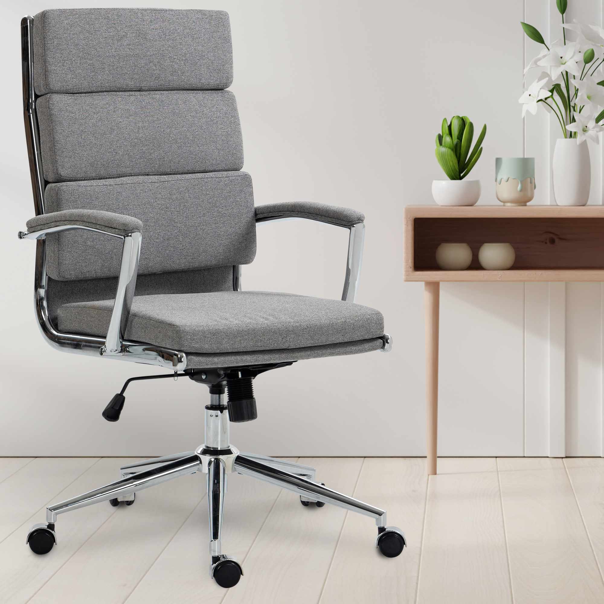 Chaise de bureau Cleveland Gris Tissu