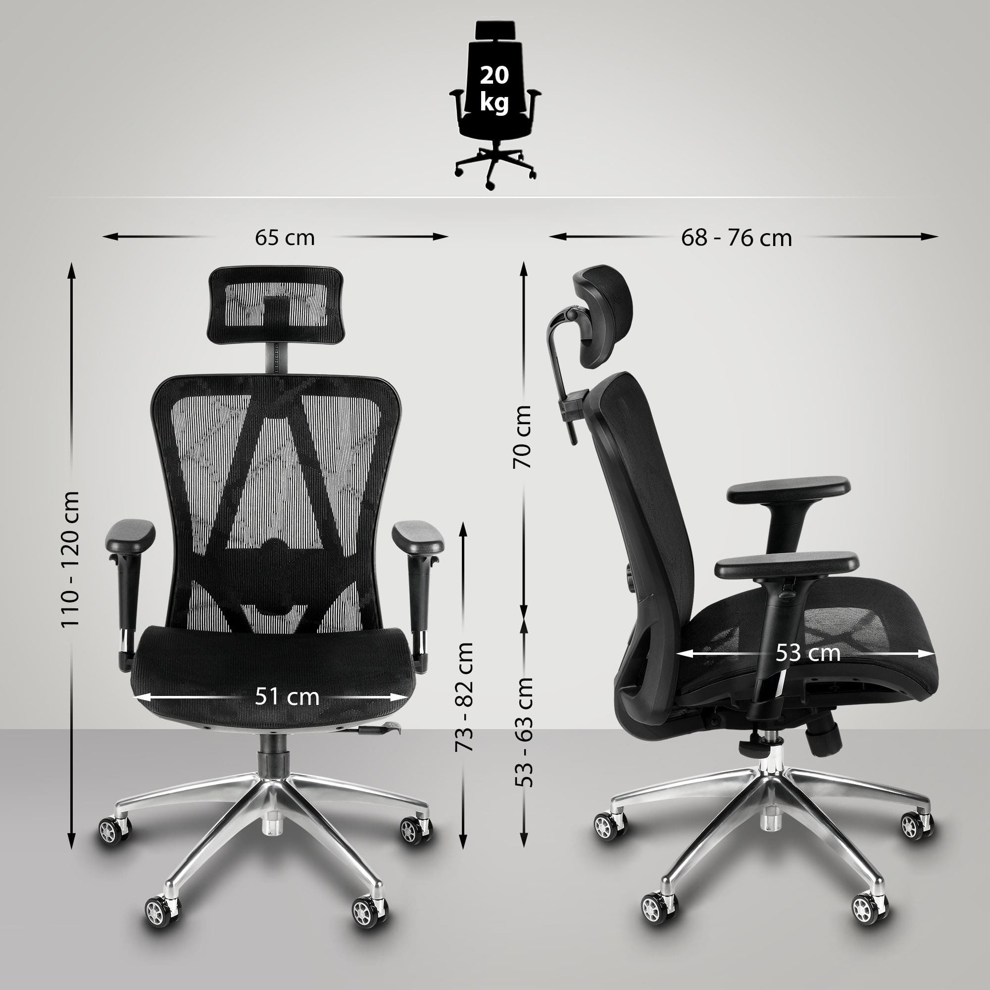 Fauteuil de bureau ergonomique rotatif Walker Hauteur et appui-tête ajustables