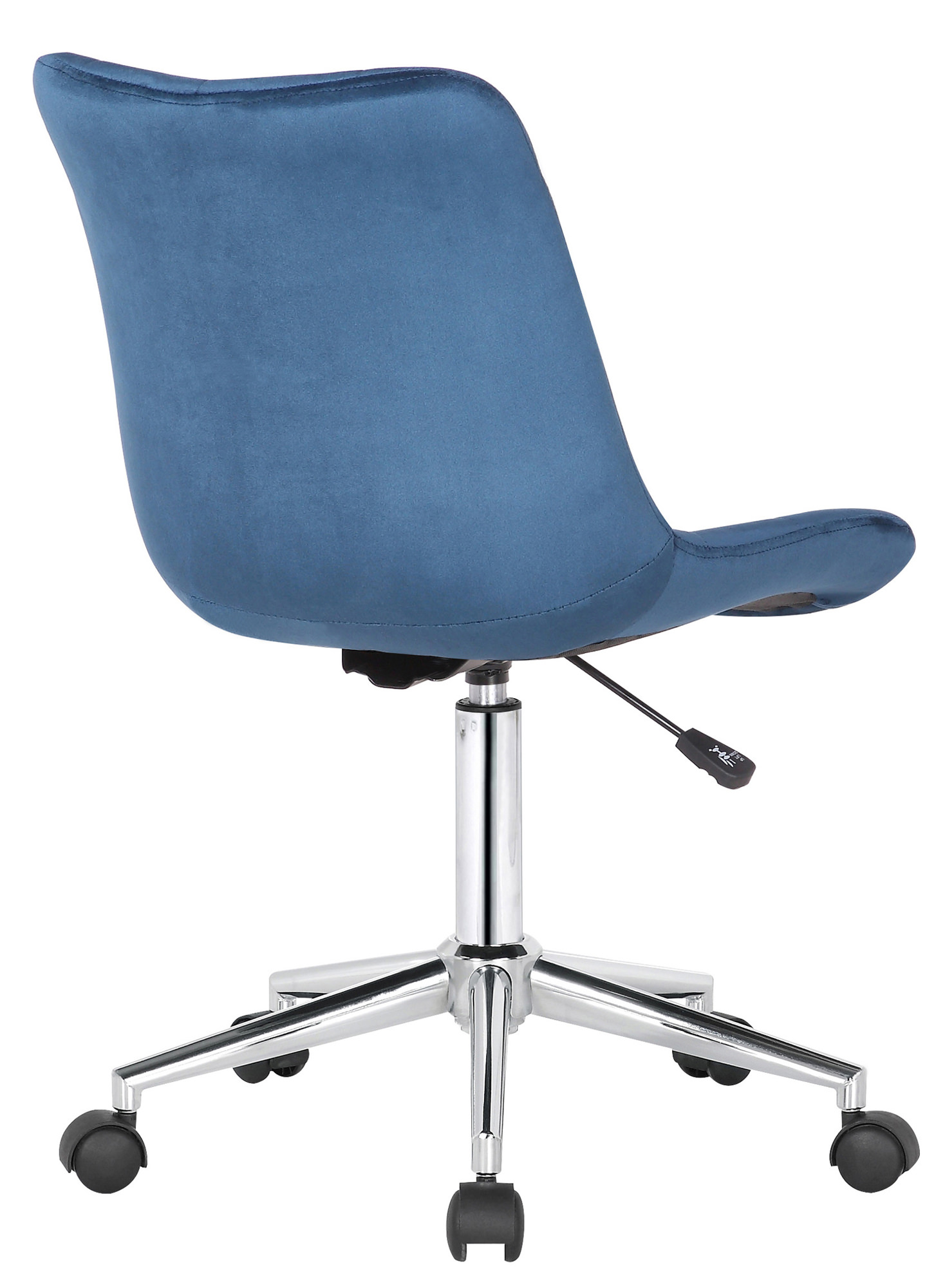 Chaise de bureau pivotant Medford en Velours avec Hauteur ajustable et Roulettes Bleu